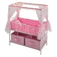 thumbnail image 1 of Starlights Metal Doll Crib with Canopy, Bedding, Storage and LED Lights - Pink/White/Stars, 1 of 8