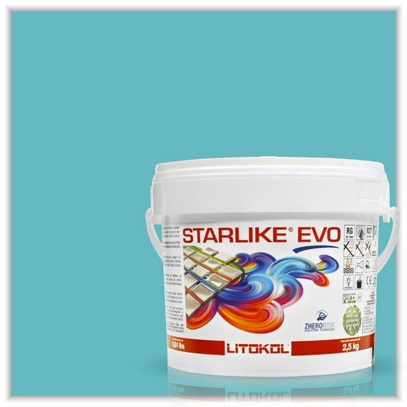 Starlike EVO Glamour Collection Epoxy Tile Grout - Verde Smeraldo FETI1003, 2.5 kg/5.5 lbs Indoor/Outdoor Tile Adhesive and Two-Part Epoxy Grout for Shower, Pool, Bathroom, or Kitchen Walls or Floors