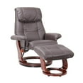 thumbnail image 1 of Scandinavian / European-styled recliner and ottoman, Kona Brown, 1 of 1