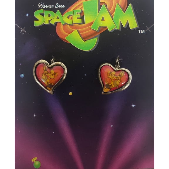 Starline Space Jam Pierced Heart Earrings Bugs Bunny & Lola