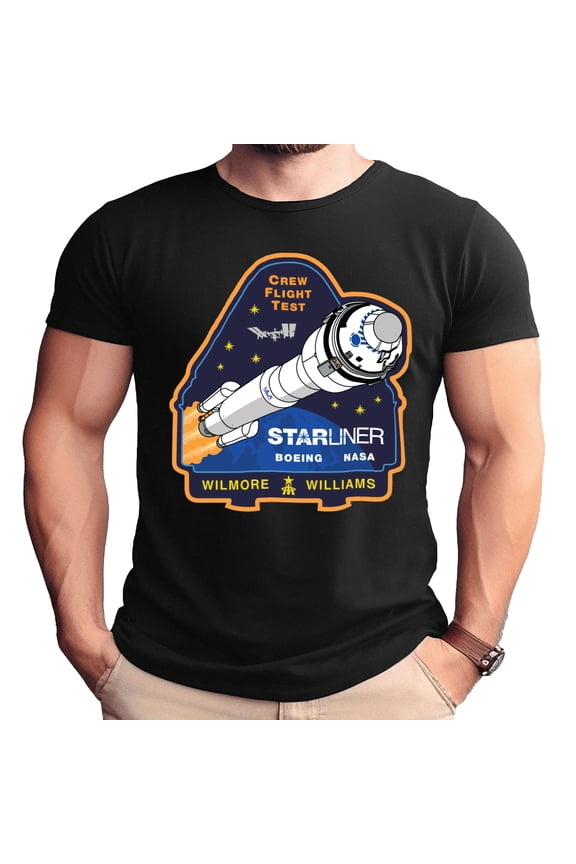 Starliner Crewed Flight Test Logo Adult T-Shirt-Small