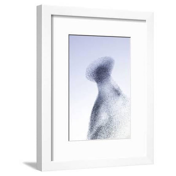 Starling Flock and Peregrine Falcon Immense Flock, Animals Framed Art Print Wall Art