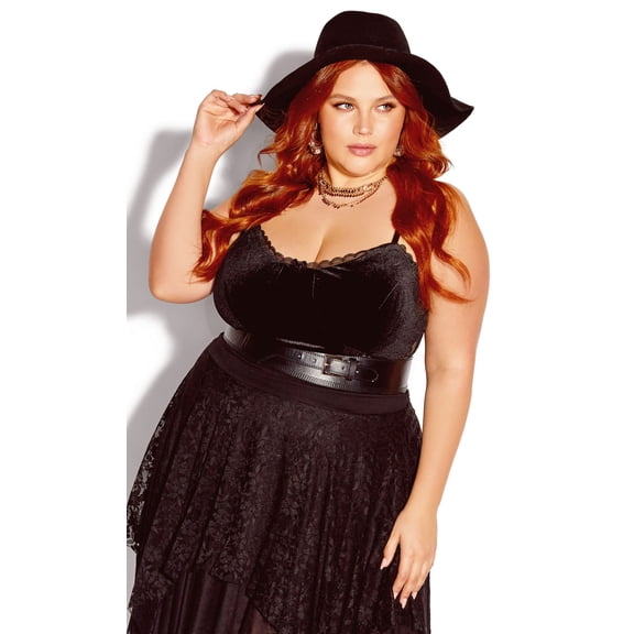 Starling Reine Women's Plus Size Alexia Fully Lined Fitted Cami Top