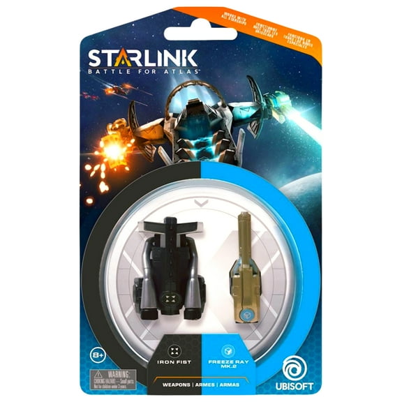 Starlink Battle for Atlas Weapons Pack Featuring Iron Fist & Freeze Ray, Advanced Weapon Laser Gun Toys Electronic Game Boys Easter Basket Stuffer Spring Holiday Birthday Party Toy Gift