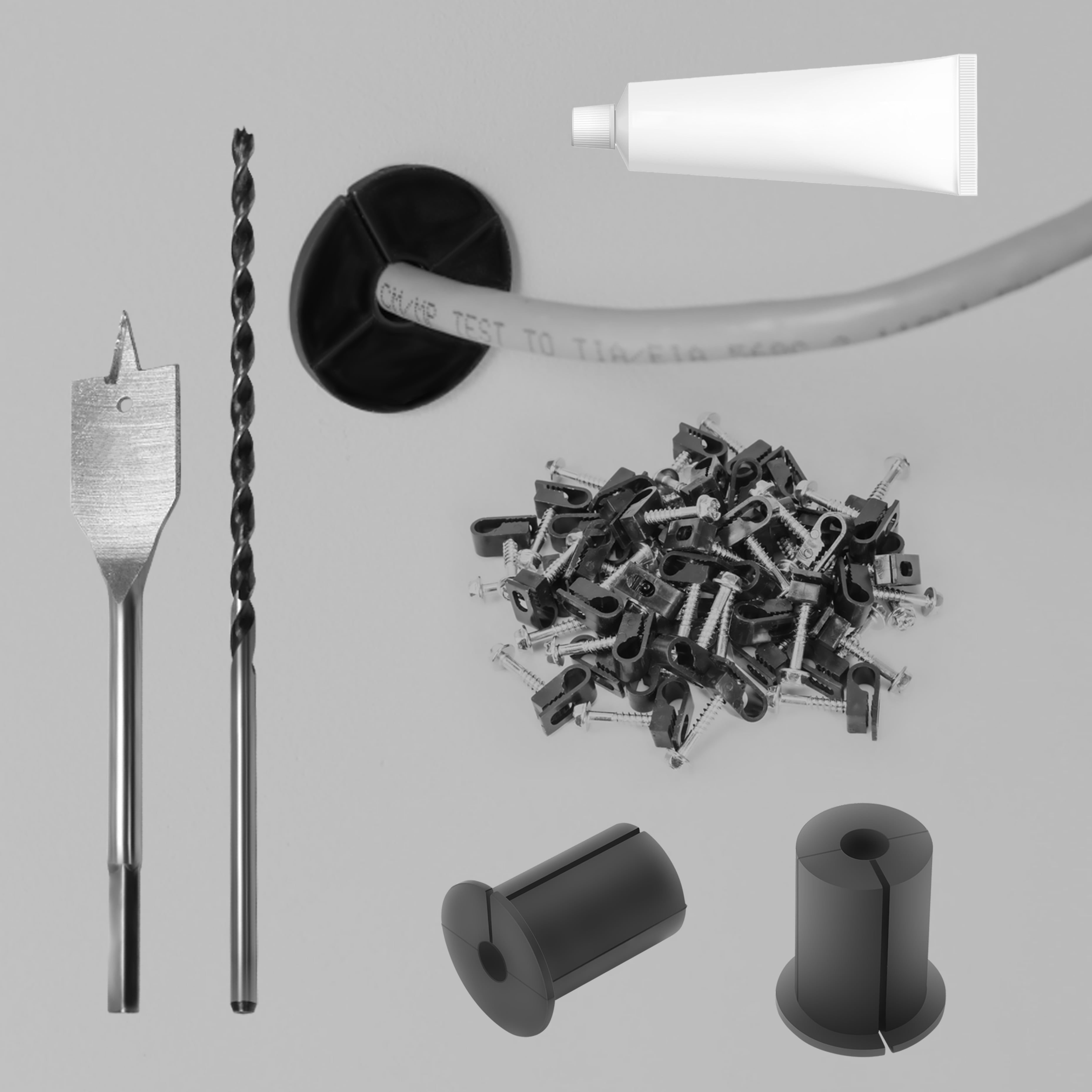 Passacavo da Parete per Starlink, Kit di Instradamento Passacavo per Cavo Ethernet per Starlink, Passacavo da Parete in Gomma da 1 Pollice per Casa Ed Esterno, 4 Pezzi (BLACK