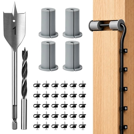Starlink Cable Routing Kit, Wall Pass Through Grommet Mounting Kit with 1" and 5/16" Drill Bit, Wire Clips for Starlink Gen 2/3/4X Dish & Mini Ethernet Installation