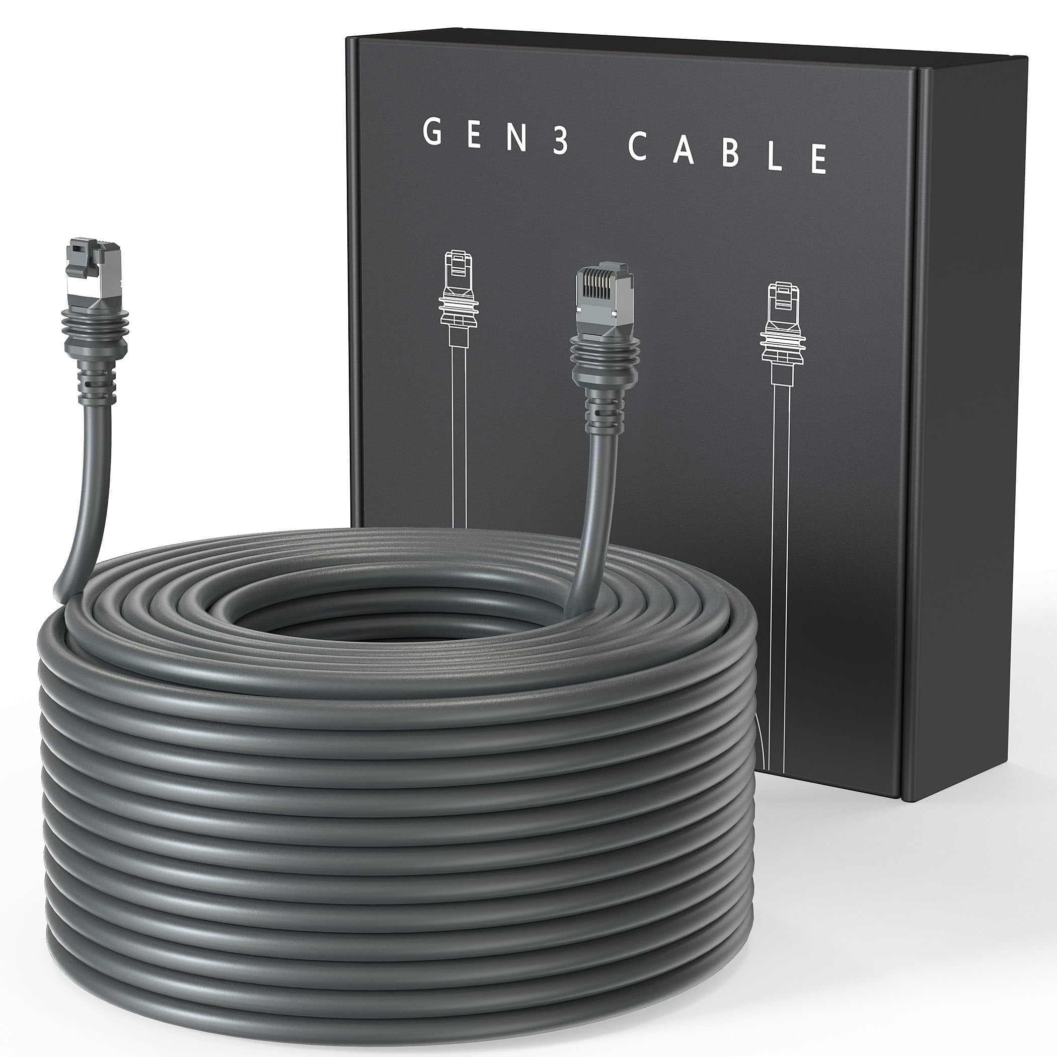 Starlink Cable Starlink Gen 3 Cable, 150FT Starlink Replacement Cable, Upgrade Waterproof Starlink Cable Replacement for Starlink Rectangular Satellite Gen3 V3 Cable