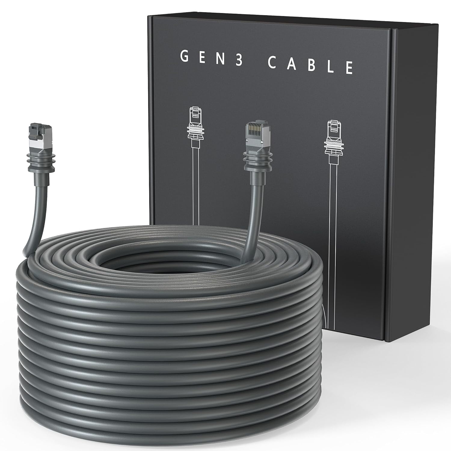 Starlink Gen 3 Cable 50FT/ 15.5M, Replacement Extension Starlink Cable Waterproof, Grey