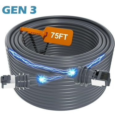 Starlink Gen 3 Cable Starlink Cable 75FT/23M, Starlink Replacement Cable, Upgrade Waterproof Starlink Cable Replacement for Starlink Rectangular Satellite Gen3 V3 Cable