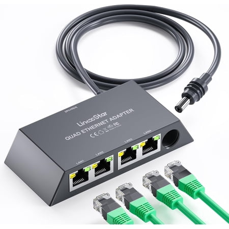 Starlink Gen 3/Mini Ethernet Adapter Multi Ports Starlink Mini Ethernet Cable Network Adaptor 4 RJ45 Outputs for Wired External Network Fast & Stable Connection