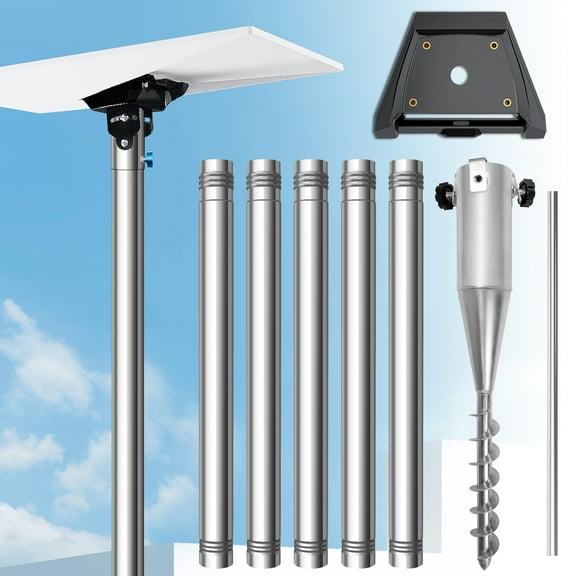 Starlink Gen 3 Pole Mount Kit,9ft Starlink Ground Pole Mount Kit Features a Durable 1.5'' Diameter Pole with No Dig Ground Anchor