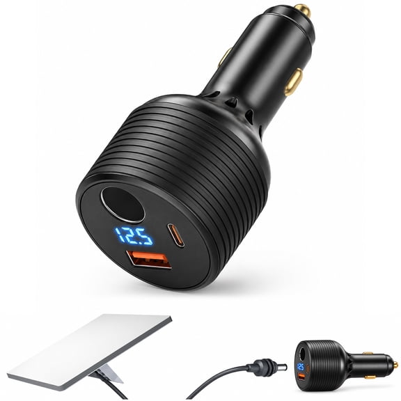 Starlink Mini Car Adapter 12V/24V to 30V, 90W 2-in-1 Cigarette Lighter Adapter with DC & USB Ports, Supports 16AWG Cables up to 50M/164FT for RV, Boat, Truck and Trailer