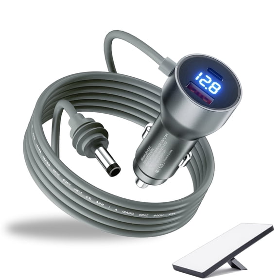 Starlink Mini Car Charger Cable , 3-in-1 12V-24V DC Power Cord with Cigarette Lighter Adapter, 10FT Charging Cord with Digital Display, USB-C PD 30W + USB-A for RV Truck Boat Yacht