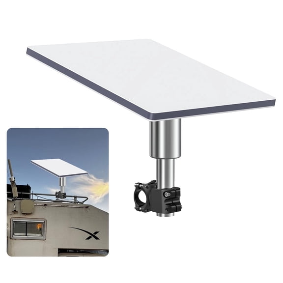 Starlink Mini Dishy Mount for Vehicle Roof Rack RV Ladder Tubing Pole, Adjustable Aluminum Clamp Bracket for Marine Boat Camping Outdoor Satellite Antenna Holder, Lightweight Universal
