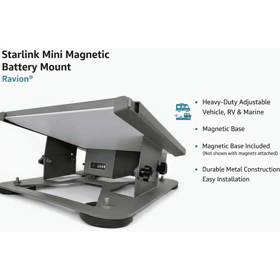 Small Magnetic Rv Starlink Mini Magnetic Battery Mount – Ravion® Heavy-Duty Adjustable ...