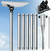 Starlink Mini Pole Mount, with 0-30  Adjustable Starlink Pipe Adapter, 9ft Starlink Ground Pole Mount Kit Features a Durable 1.5 Diameter Pole with No-Dig Ground Anchor