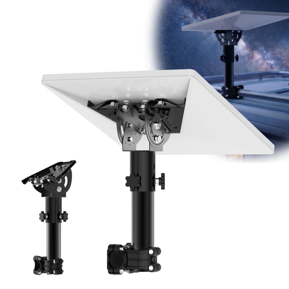 Starlink Mini RV Ladder Mount, with Pole Clamp Adapter, 160 Tilt and 360 Rotation, Toothed Angle Lock for 0.91.1 in RV Ladders, SUV Racks, Boat Rails and Round Poles