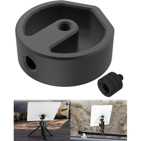 Starlink Mini Tripod Adapter - Aluminum Alloy Tripod Mount Adapter for Starlink Mini - 1/4"~20 and 3/8"~16 Threaded - Enables Tripod, Fixing Clamp or Other Bracket Fixing - Use with Pipe Adapter