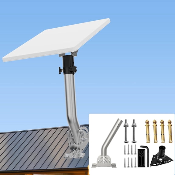 Starlink Mini Wall Mount, 12" J-Pole Mounting Bracket Kit for Starlink, with Tilt Angle Adjustable Pipe Adapter for Better Signals, Compatible with Starlink Mini Dish