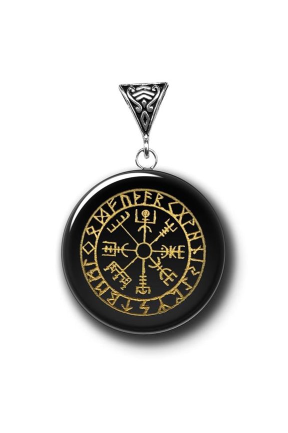 Starlinks SG07 Vegvisir on Obsidian Gemstone for Direction