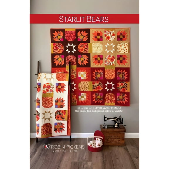 Starlit Bears Quilt Pattern by Robin Pickens