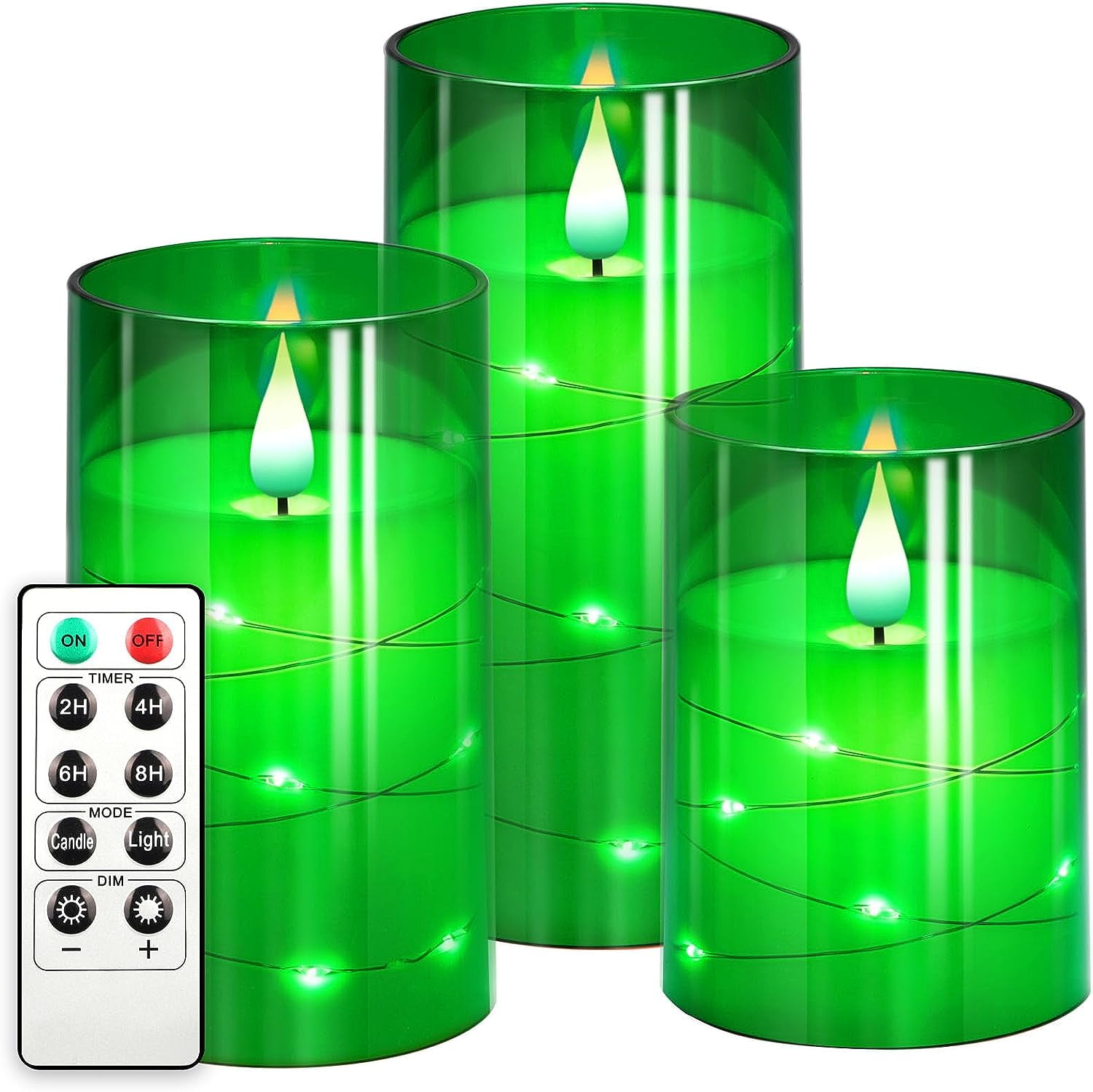 Starlit Flameless Candles LED Pillar Candles with Embedded Star