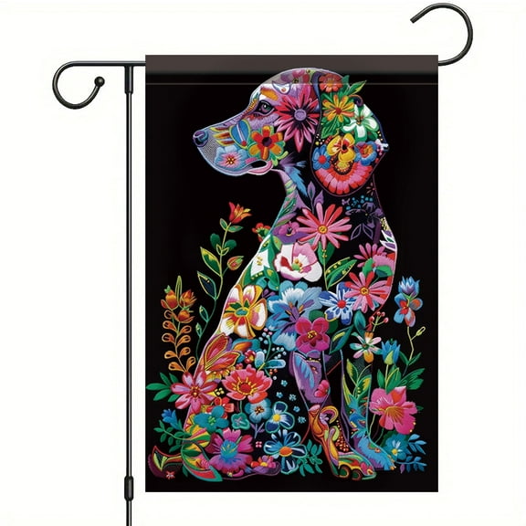 Starlit Patio Welcome Spring Summer Golden Garden Flag 12x18 Double Sided Retriever Colorful Dog Garden Flag Floral Flower Garden Yard House Flags Outside Outdoor Summer Porch Lawn Decoration