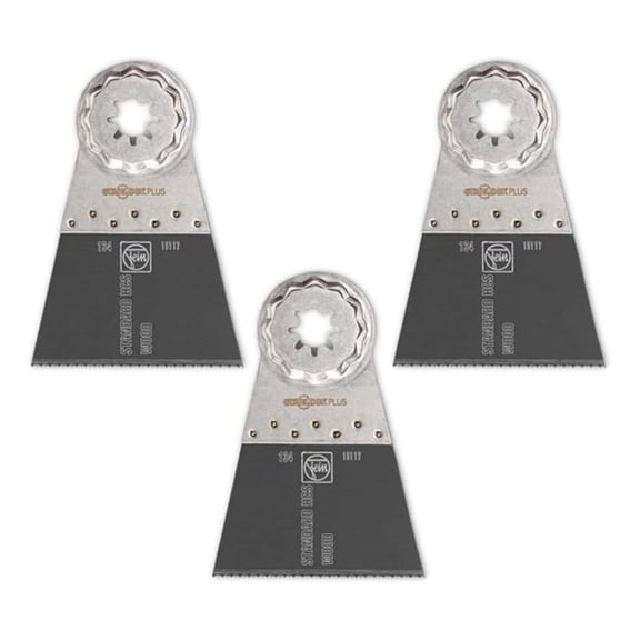 Starlock Plus E-Cut Standard Saw Blade - Precision Cutting for Wood, Drywall & Plastics with Set Teeth, Wide Shape, 2-1/2" Width, 2" Length, 3-Pack - 63502134270