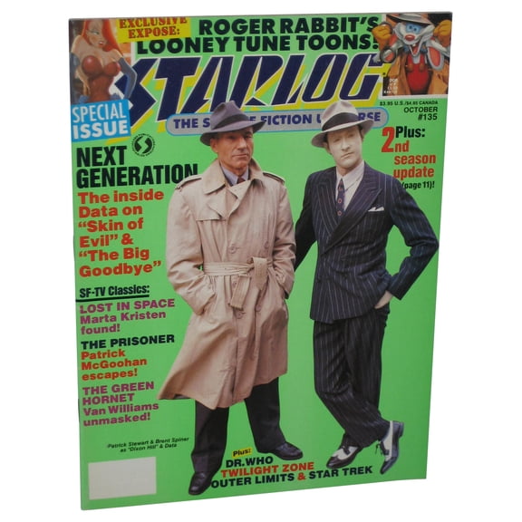 Starlog October 1988 Magazine Book #135 - (Picard & Data & Roger Rabbit Cover)