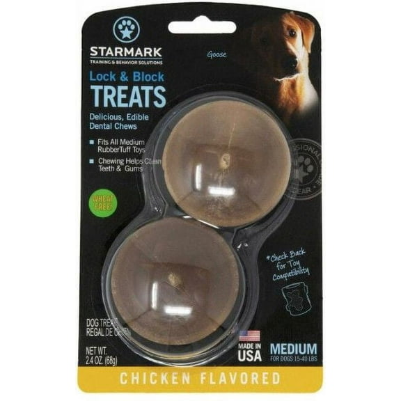 Starmark Lock and Block Treats Chicken Flavor Medium [Dog, Dental & Breath Aids] 1 count