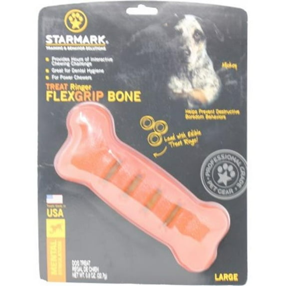 Starmark Pet Products Treat Ringer Flexgrip Bone, Large