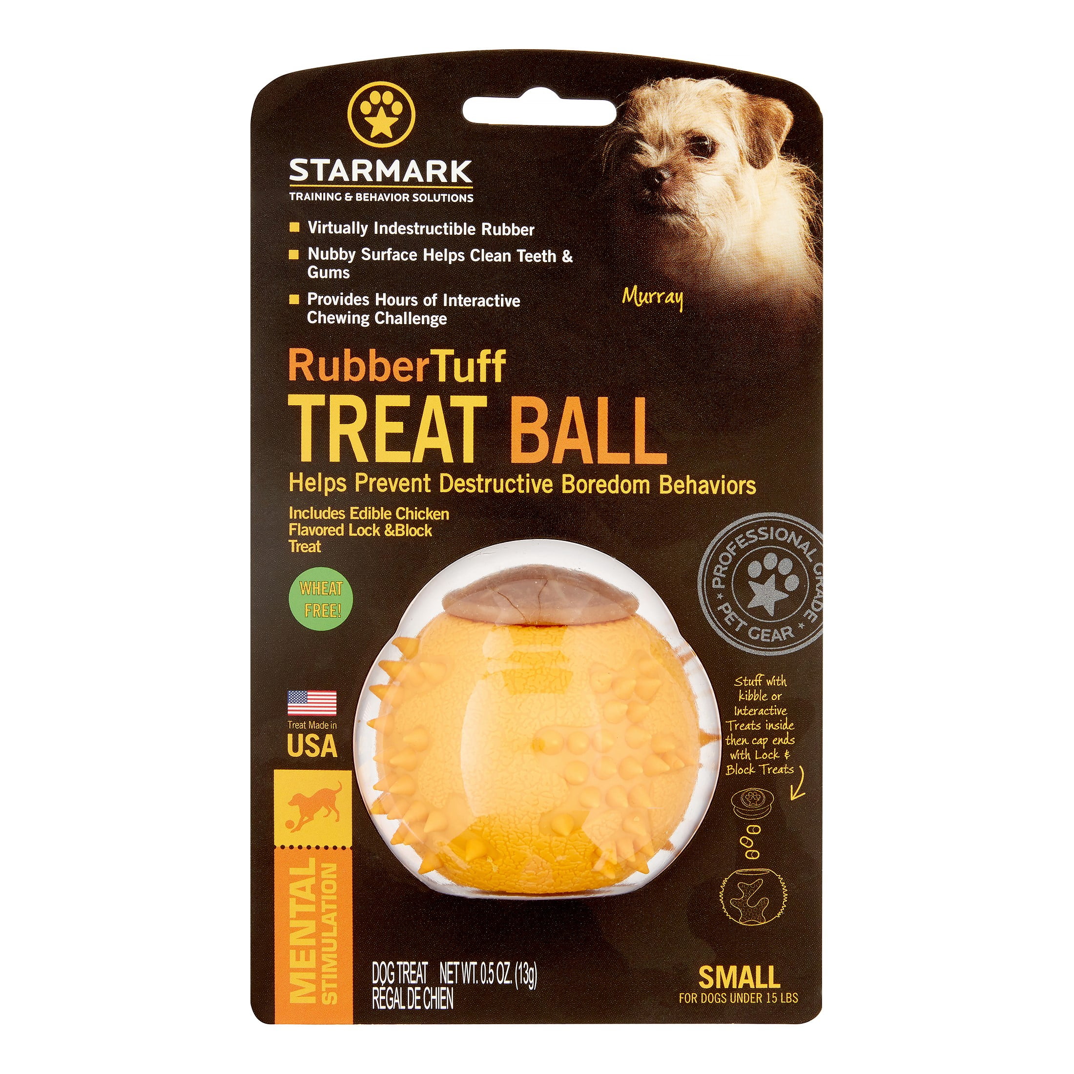 Starmark Rubbertuff Treat Ball Dog Toy
