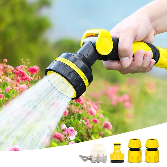 ZZkhGO 10-Function Garden Watering Gun, Adjustable Spray Nozzle with Connectors, Outdoor Irrigation Tool
