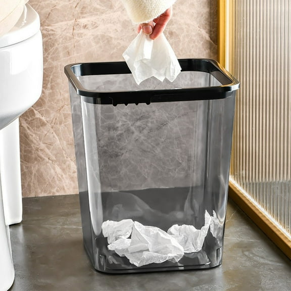 Staron 12 Litre Waste Bin Translucent, ABS Material for Bedroom Kitchen, Lightweight Trash Can with Modern Style