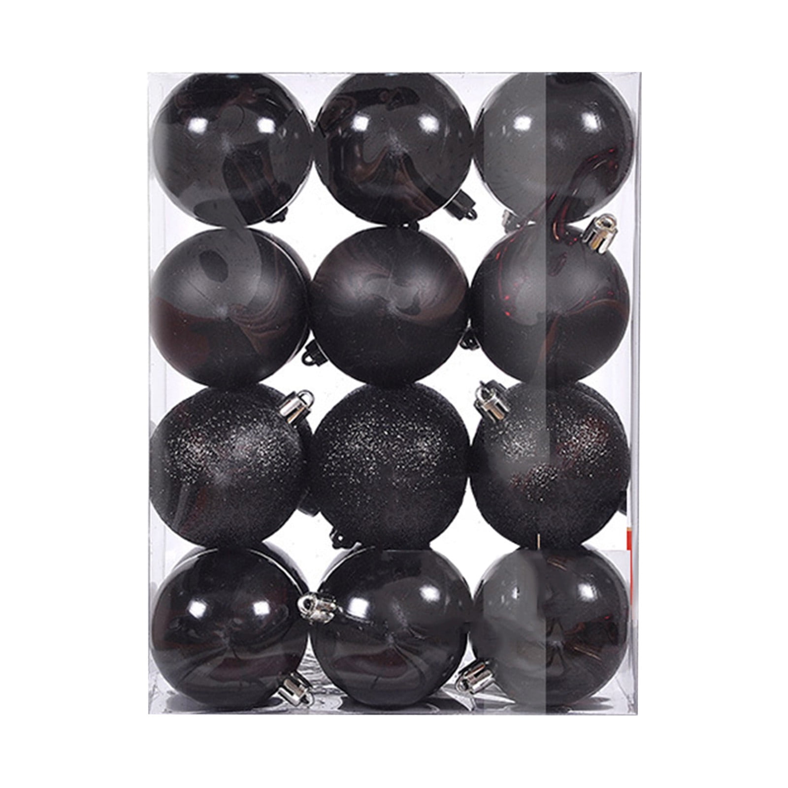 Staron 24Pcs Black Christmas Ornaments, Christmas Tree Balls Ornaments