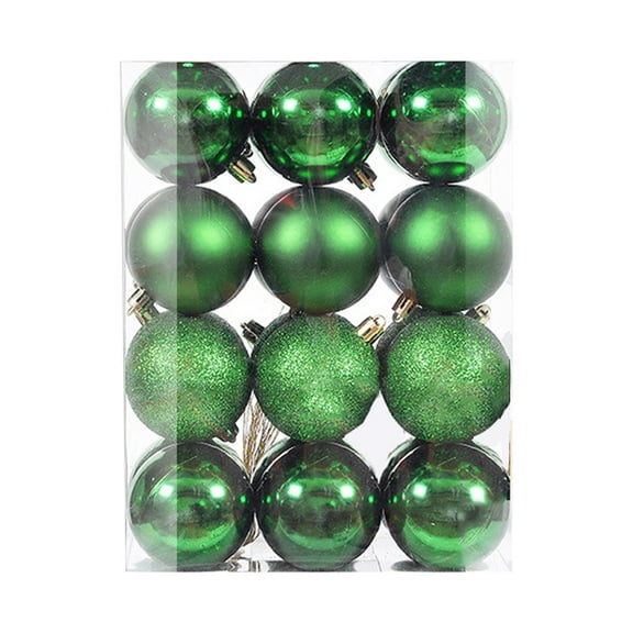 Staron 24Pcs Green Christmas Ornaments, Mini Christmas Balls Ornaments 30mm/1.18" Small Christmas Balls Shatterproof Christmas Ornaments Hanging Ball for Xmas Tree Christmas Tree Decorations