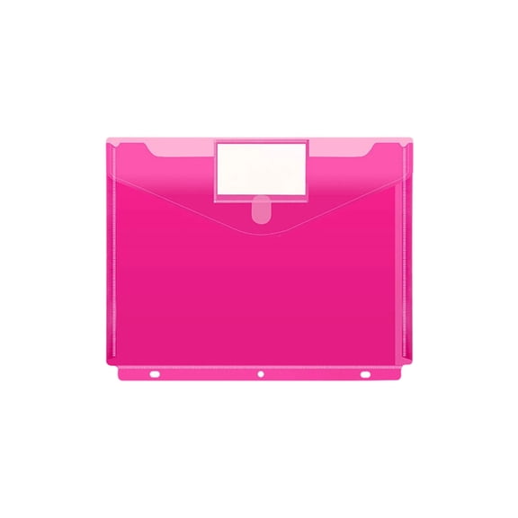 Staron 3-Hole A4 Document Pouch with Label, Clear Window Folder for Organization and Filing, Plastic Document Holder for School Office Papers Binders Portfolios