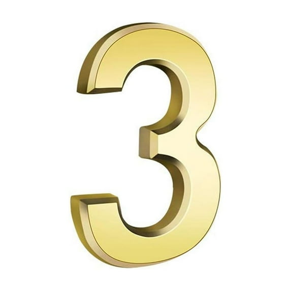 Staron 3-Inch Gold Modern House Numbers, Self-Adhesive Metal Address Signs, Mailbox Door Numbers