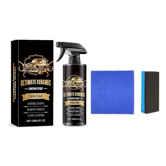 Staron under $5 120ml Automotive Coating Spray Kit, Paint Protection Wax with Water Repellent Formula, Car Brightening Solution with Microfiber Cloth Sponge, Vehicle Paint Sealant Maintenance