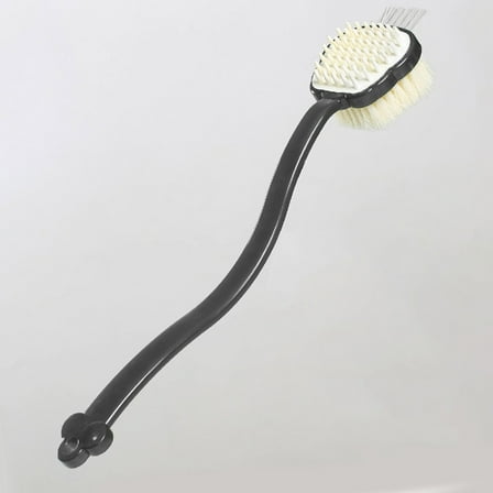 Staron under $5! Double-sided Shower Brush Long Handle Soft Bristles, Bath Body Scrubber for Back Cleaning Exfoliating Massage, Reusable Bath Brush Hygienic Grip