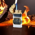 thumbnail image 1 of Staron under $5 Electroplated Metal Dual-Flame Torch Lighter 7.5x3.6cm Windproof Refillable, Butane Gas Lighter for Outdoor Camping BBQ, Adjustable Flame Jet Fire Lighter, 1 of 6