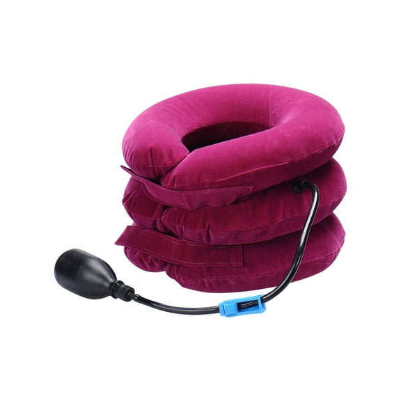 Staron under $5 Inflatable Cervical Neck Traction Device Portable, Three Layer Flannel Support for Pain Relief Massage, Household Neck Stretcher Therapy Collar