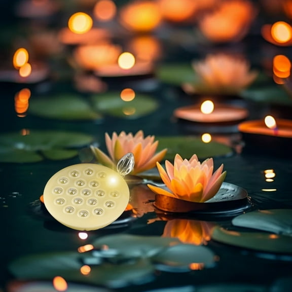 Staron under $5! LED Lotus Candle, Electronic Flameless Candle for Festival Decoration, Green Lotus Lantern for Home Decor, Battery Operated Candle Light for Parties