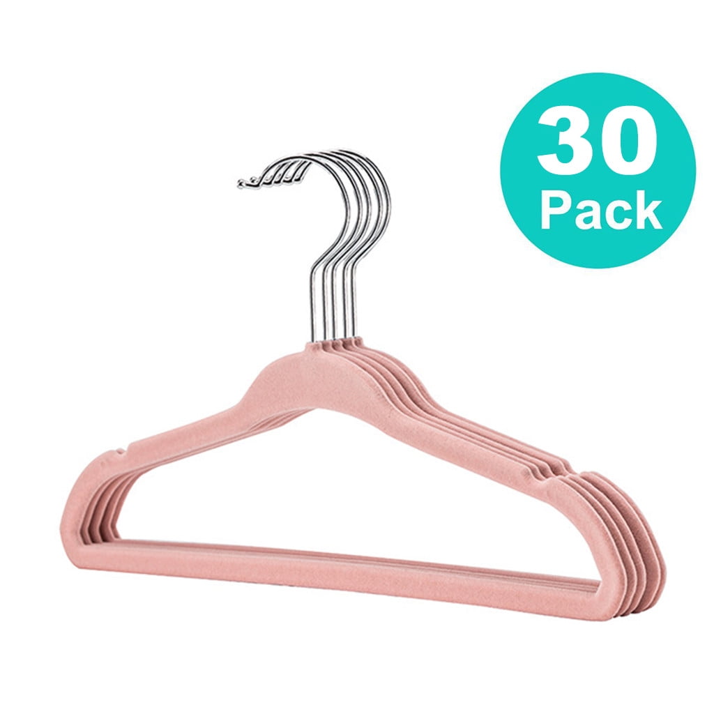 Staron under $5 Non-Slip Velvet Kids Hangers, 10/20/30 Pack Children Clothes Hangers with 360 Swivel Hook for Jackets Pants Dresses, Garment Hangers Wardrobe Organizers