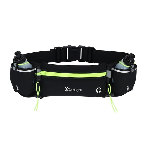 Staron under $5! Sports Waist Pack, Running Fanny Pack with Water Bottle Holder, Lightweight Reflective Belt for Phones Keys, Water-Resistant for Hiking Gym