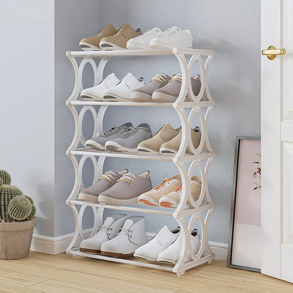 Staron 5-Tier Shoe Rack Metal Storage Organizer, Slim Design Space Saving Shelf Unit, for Bedroom Closet Entryway Dorm Organization