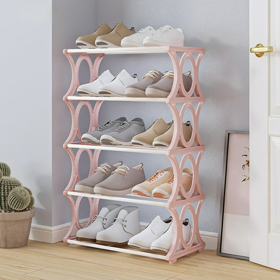 Staron 5-Tier Shoe Rack Metal Storage Organizer, Slim Design Space Saving Shelf Unit, for Bedroom Closet Entryway Dorm Organization
