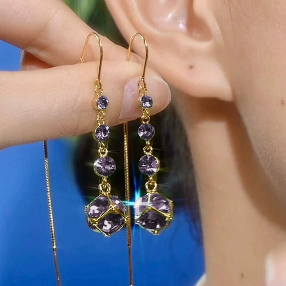 Staron under $5 Vintage Crystal Tassel Earrings, Synthetic Stone Drop Dangle Earrings, Women's Fashion Jewelry for Travel Holiday, Costume Jewelry Earrings for Women