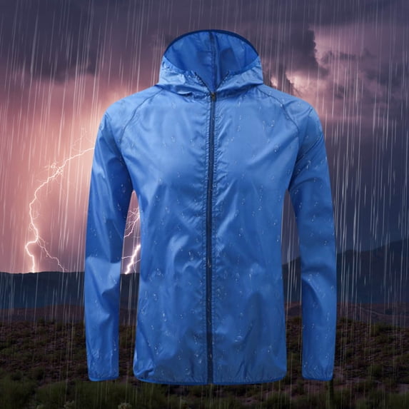 Staron under $5 Women's Breathable Raincoat Jacket with Hood, Foldable Lightweight Waterproof Outerwear for Outdoor Activities, Packable Rain Jacket for Travel