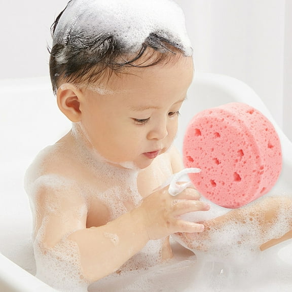 Staron Bath Sponge, Round Seaweed Scrub Sponge with Honeycomb Texture, Foaming Body Scrubber for Shower